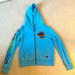Aviator Nation Light Blue Hoodie Size Small